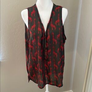 Banana Republic giraffe print ladies blouse